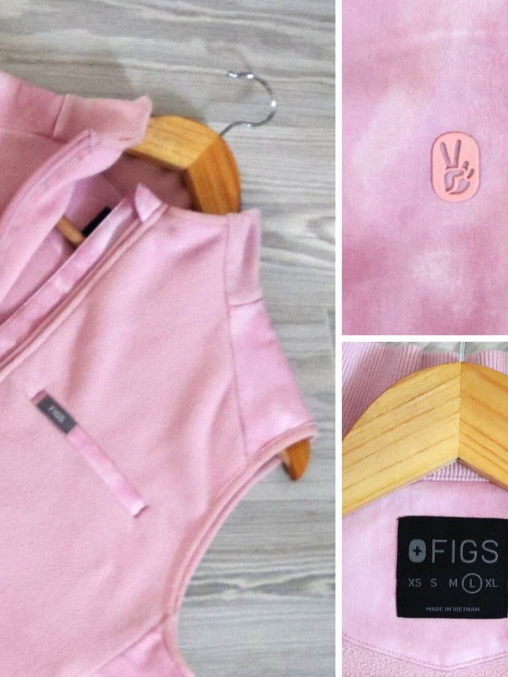 FIGS On-Shift Fleece Vest Women's Pink Medical Technical Nurse Full ZIp Size L